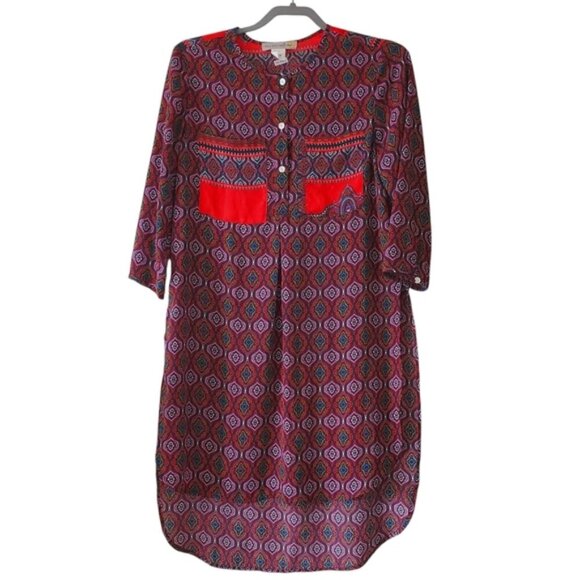 Anthropologie Figueroa & Flower Boho Flowy Crepe Mandala Tapestry Dress M - Picture 1 of 7